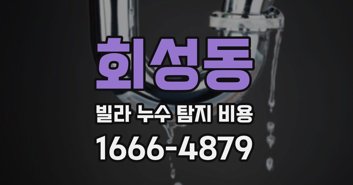 회성동 빌라 누수 탐지 비용