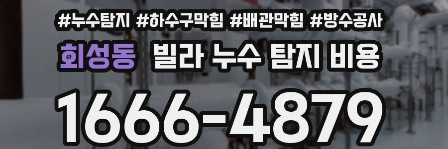 회성동 빌라 누수 탐지 비용