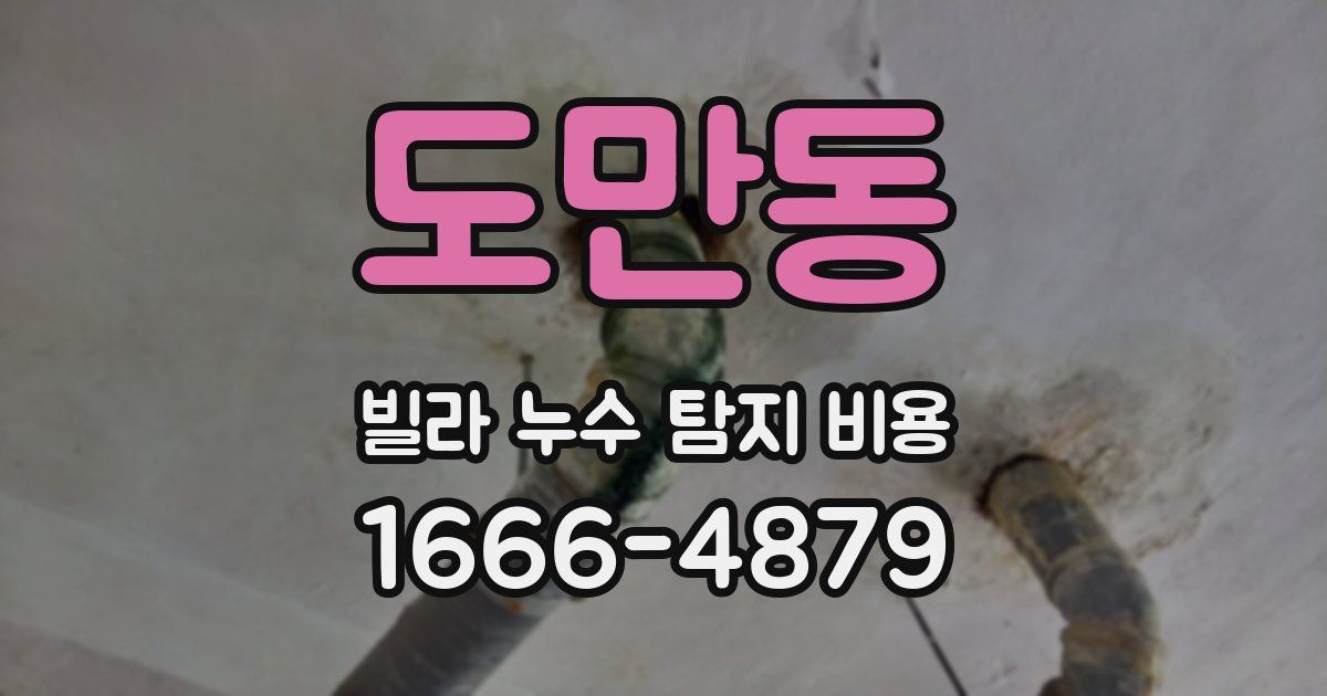 도만동 빌라 누수 탐지 비용