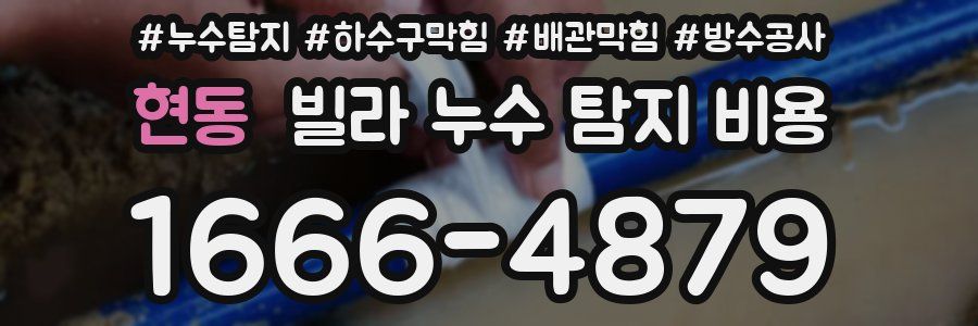 현동 빌라 누수 탐지 비용