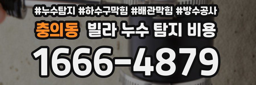 충의동 빌라 누수 탐지 비용