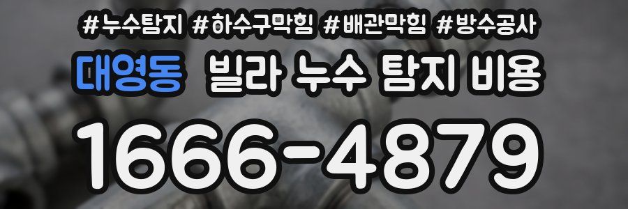 대영동 빌라 누수 탐지 비용