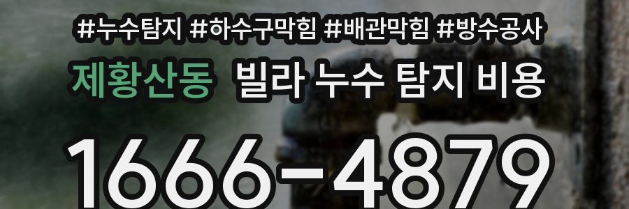 제황산동 빌라 누수 탐지 비용