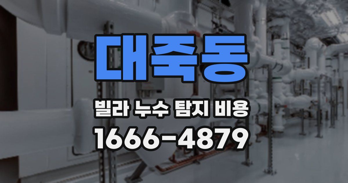 대죽동 빌라 누수 탐지 비용