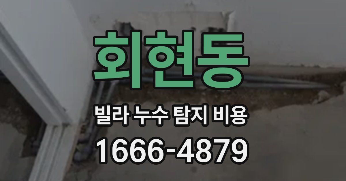 회현동 빌라 누수 탐지 비용