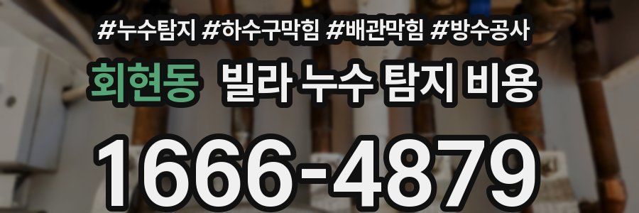 회현동 빌라 누수 탐지 비용