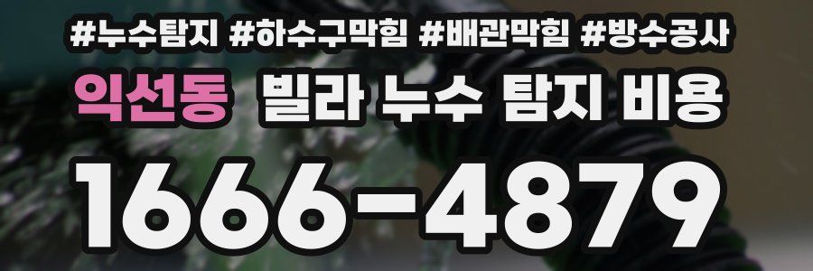 익선동 빌라 누수 탐지 비용