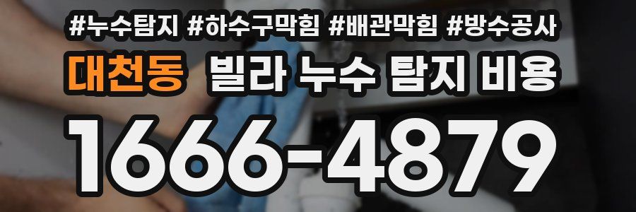 대천동 빌라 누수 탐지 비용
