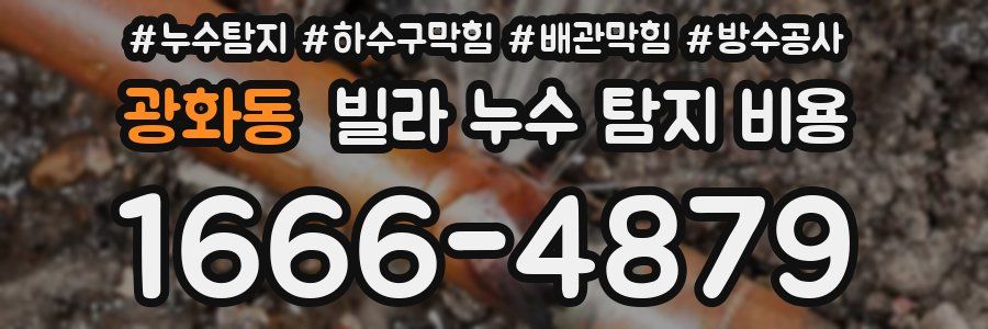 광화동 빌라 누수 탐지 비용