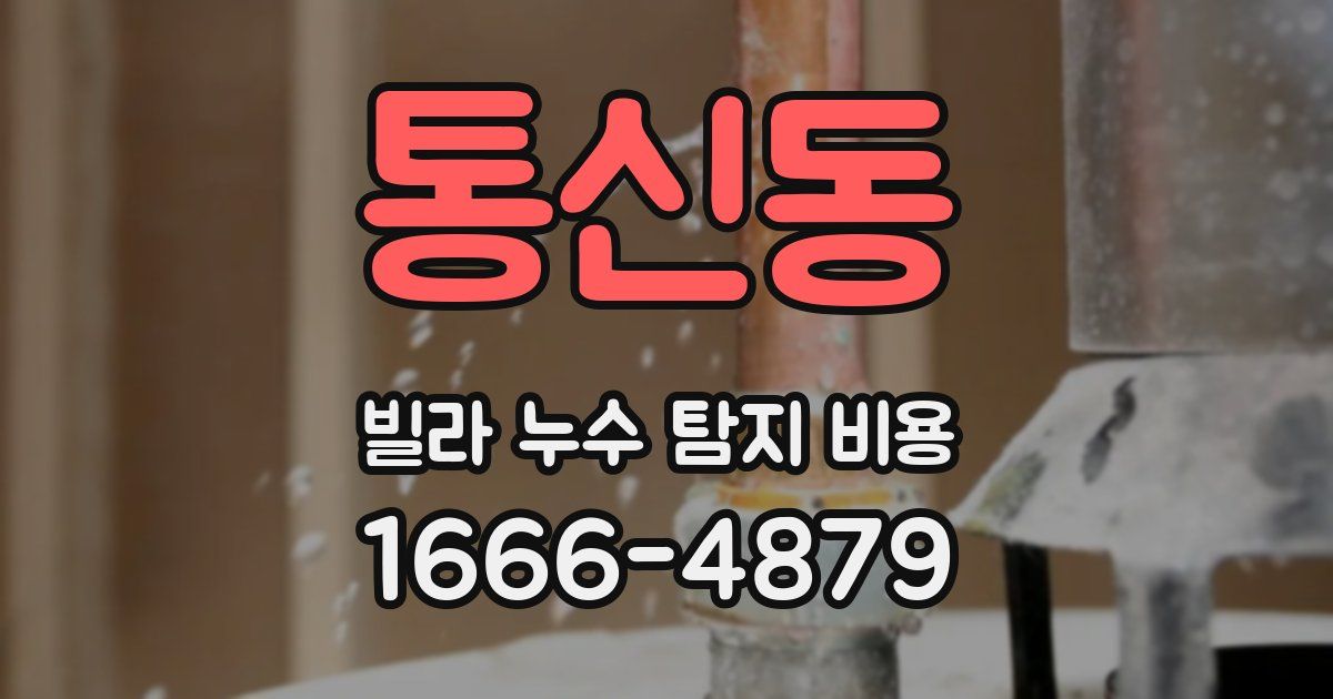통신동 빌라 누수 탐지 비용