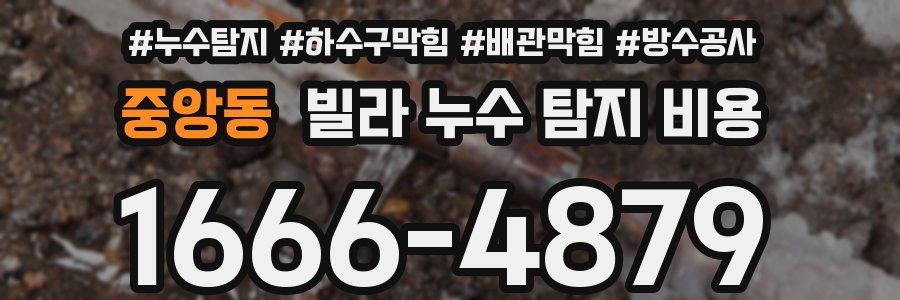 중앙동 빌라 누수 탐지 비용