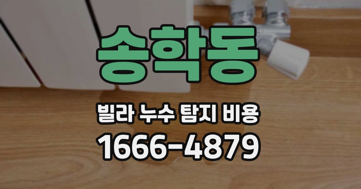 송학동 빌라 누수 탐지 비용