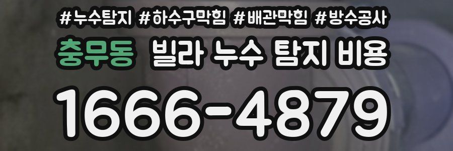 충무동 빌라 누수 탐지 비용