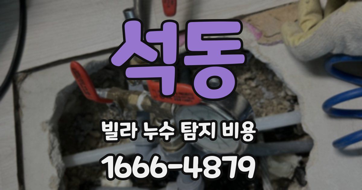 석동 빌라 누수 탐지 비용