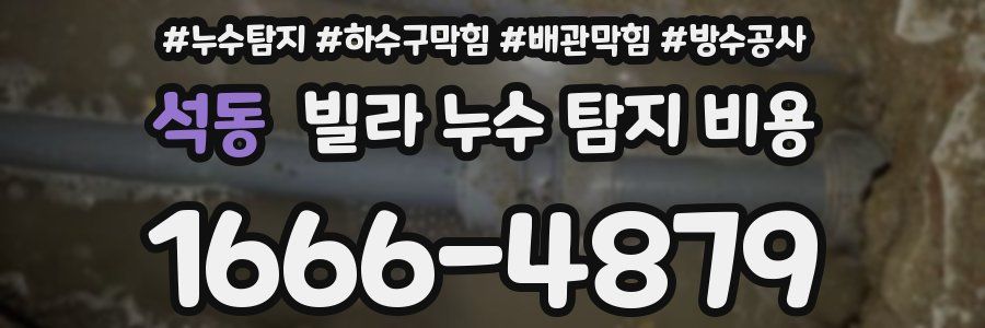 석동 빌라 누수 탐지 비용