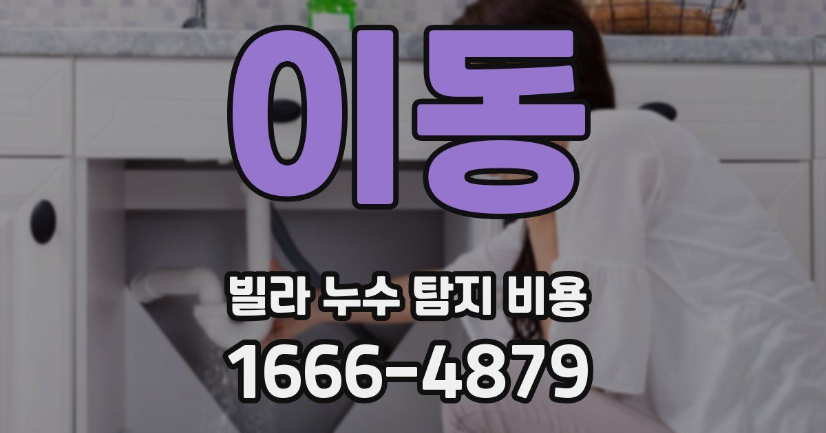 이동 빌라 누수 탐지 비용