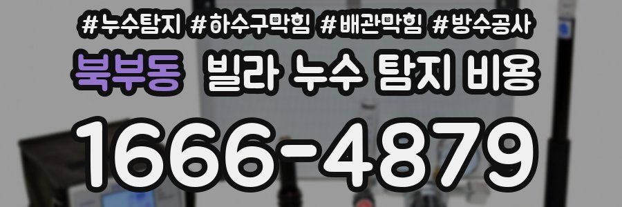 북부동 빌라 누수 탐지 비용