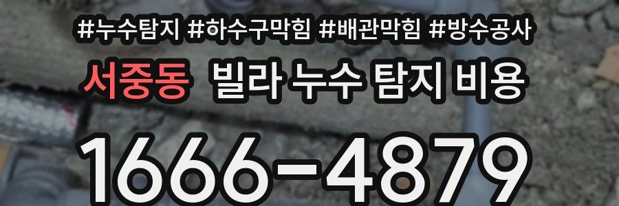 서중동 빌라 누수 탐지 비용