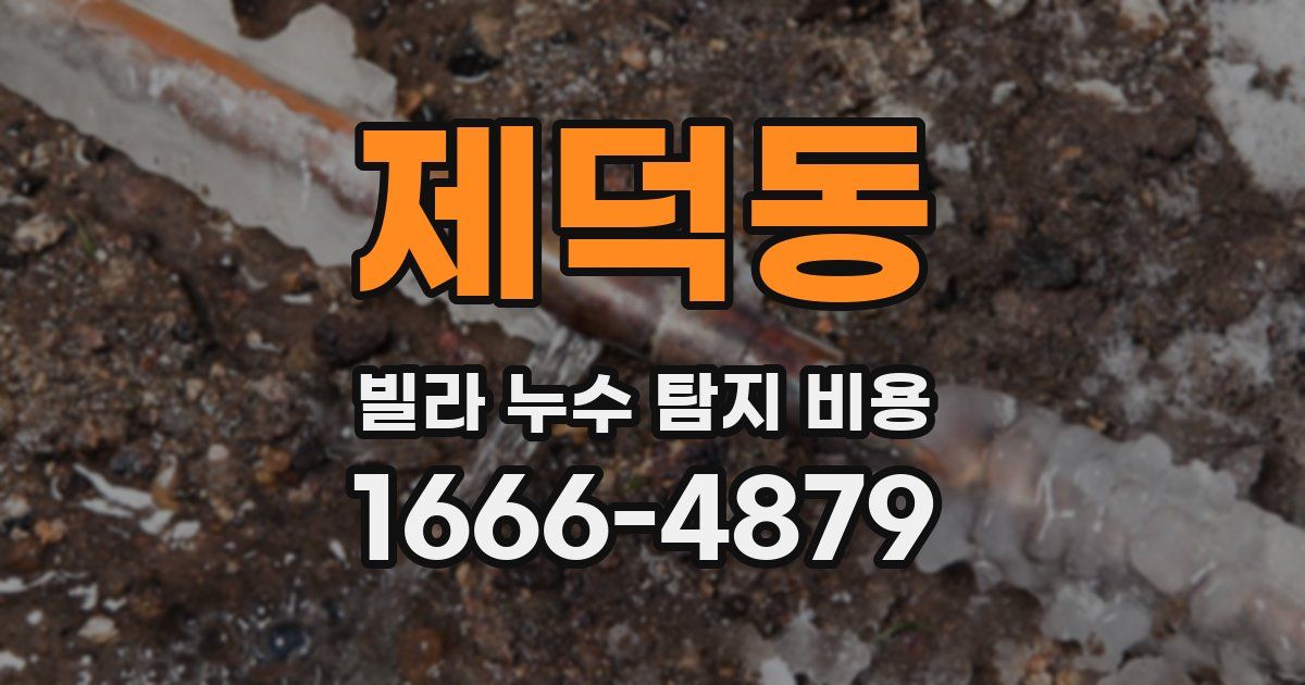 제덕동 빌라 누수 탐지 비용