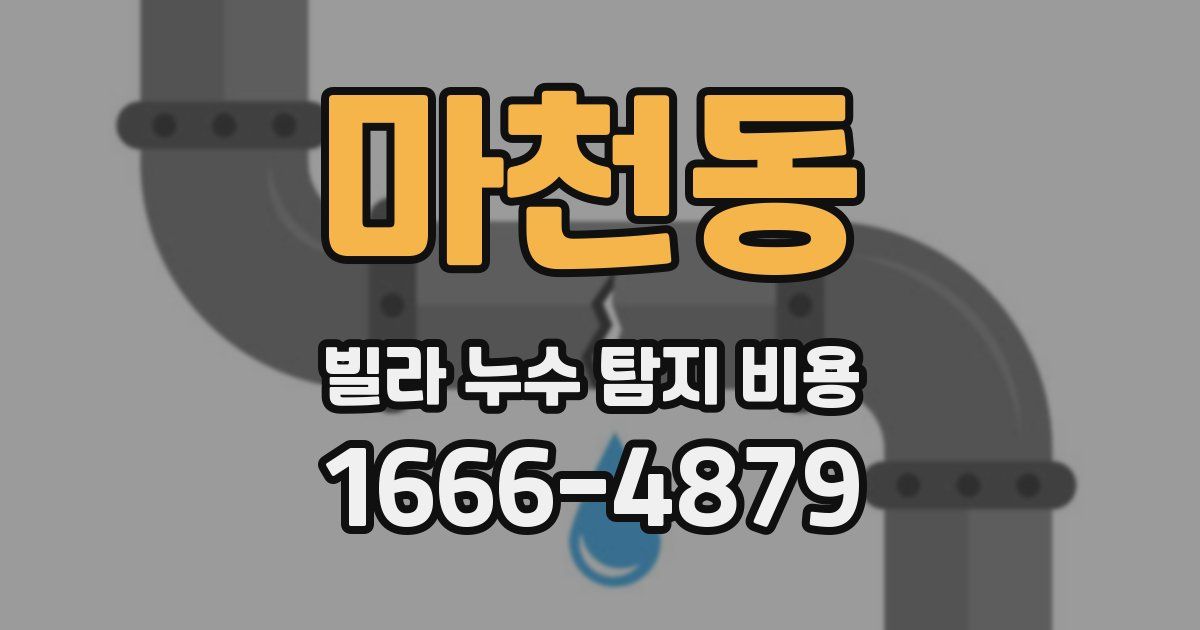 마천동 빌라 누수 탐지 비용