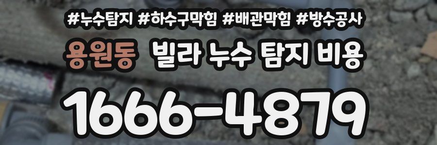 용원동 빌라 누수 탐지 비용
