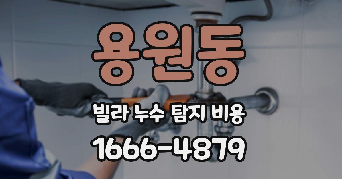 용원동 빌라 누수 탐지 비용