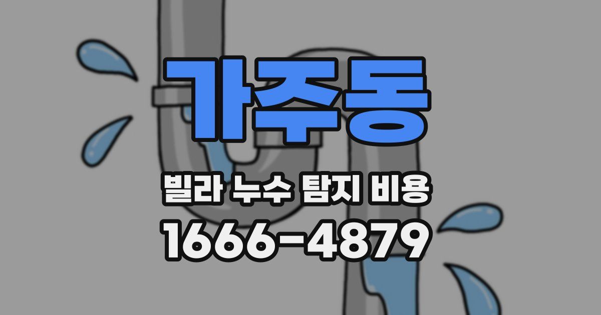 가주동 빌라 누수 탐지 비용