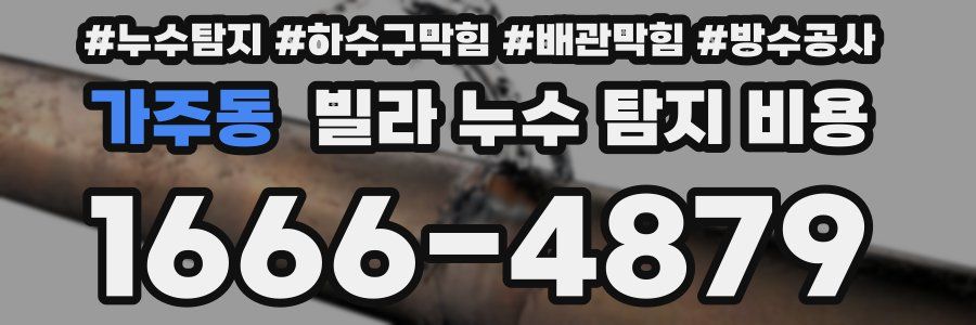 가주동 빌라 누수 탐지 비용