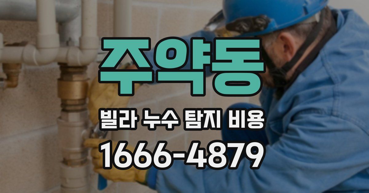 주약동 빌라 누수 탐지 비용