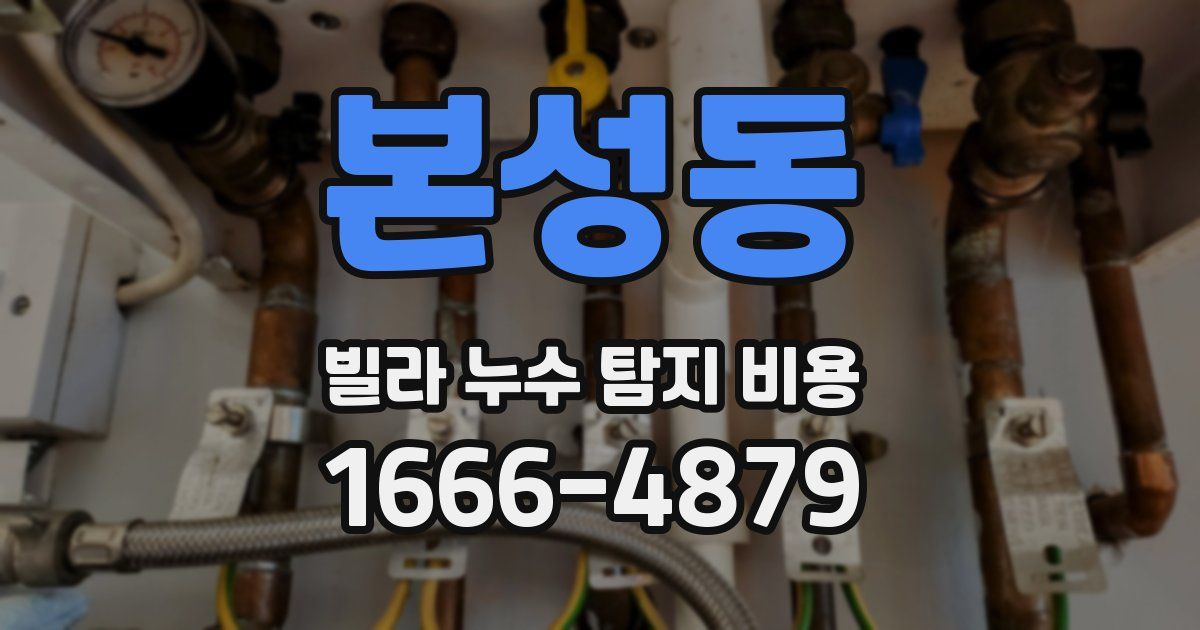 본성동 빌라 누수 탐지 비용
