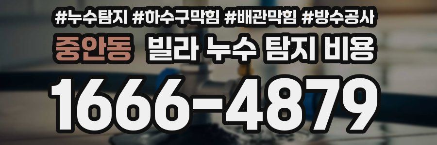 중안동 빌라 누수 탐지 비용