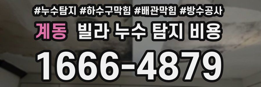 계동 빌라 누수 탐지 비용