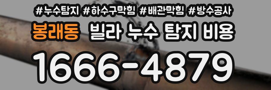 봉래동 빌라 누수 탐지 비용