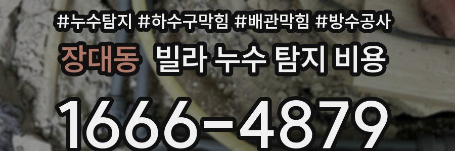 장대동 빌라 누수 탐지 비용