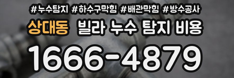 상대동 빌라 누수 탐지 비용