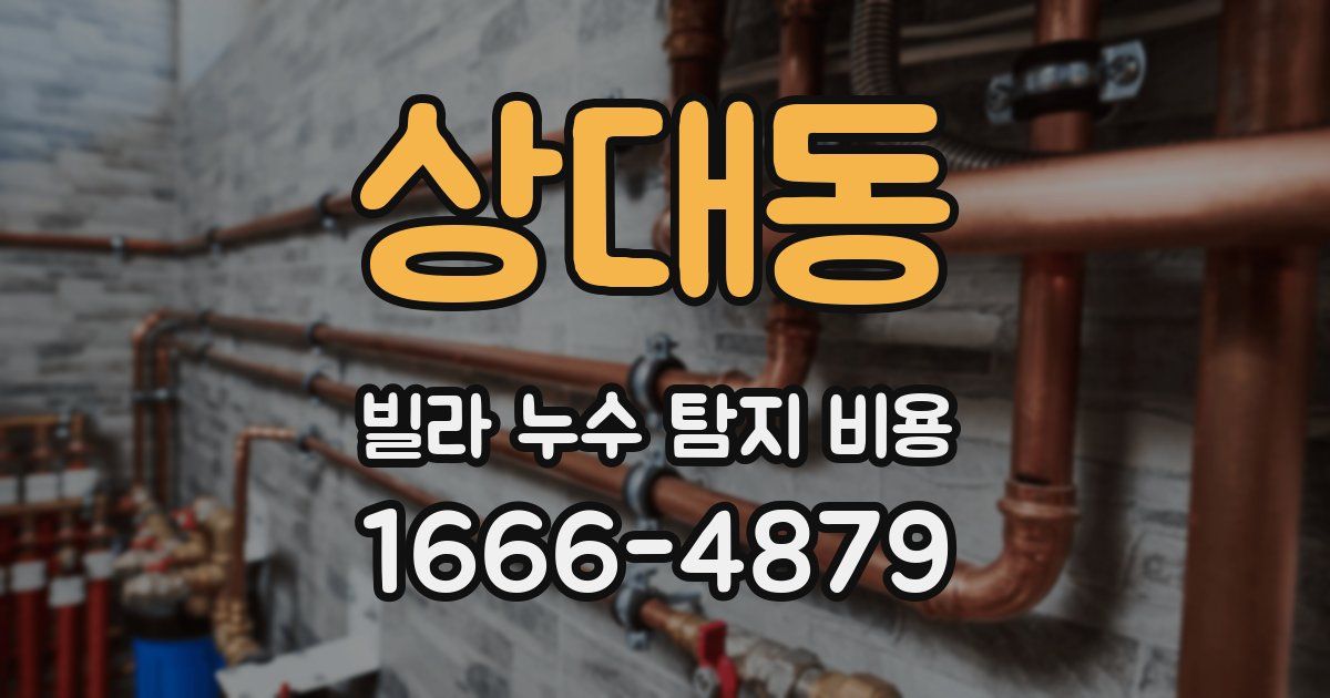 상대동 빌라 누수 탐지 비용