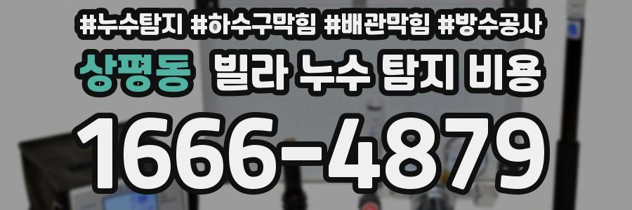 상평동 빌라 누수 탐지 비용