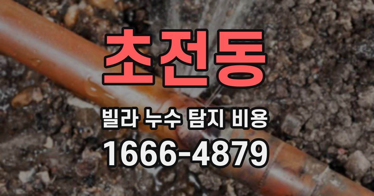 초전동 빌라 누수 탐지 비용
