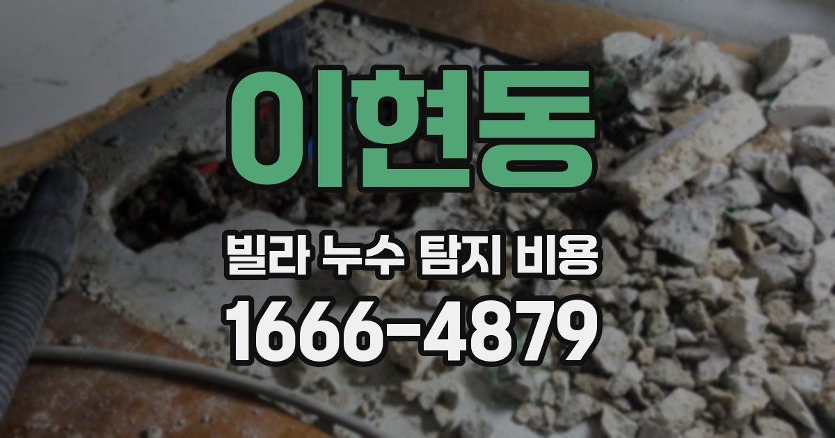 이현동 빌라 누수 탐지 비용