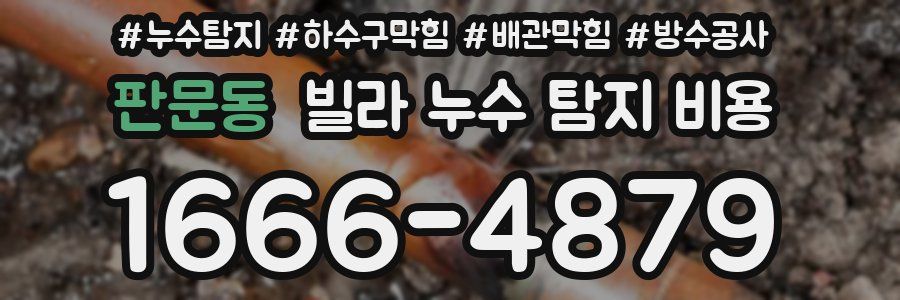 판문동 빌라 누수 탐지 비용