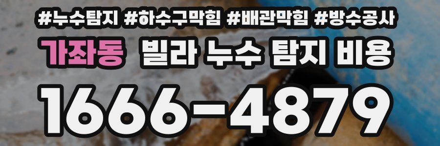 가좌동 빌라 누수 탐지 비용