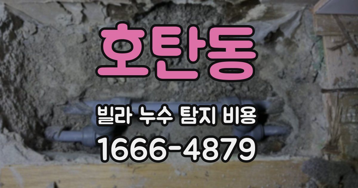 호탄동 빌라 누수 탐지 비용