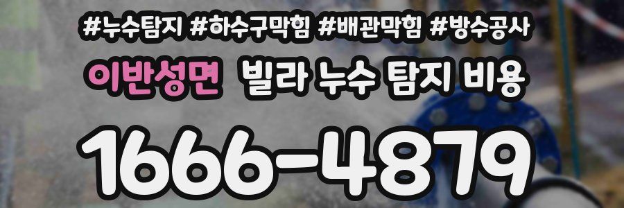 이반성면 빌라 누수 탐지 비용
