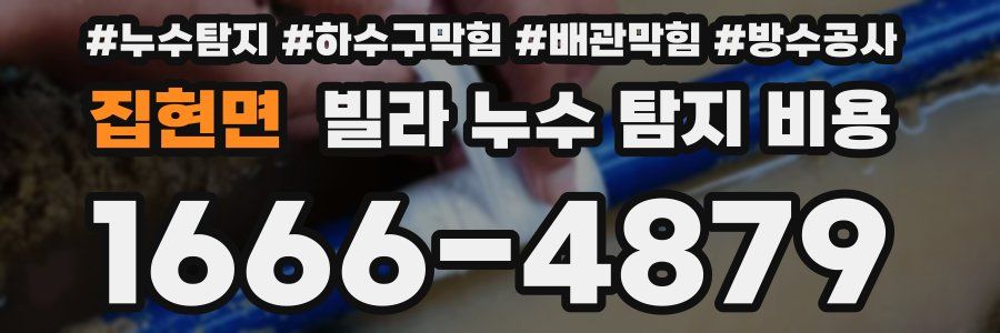 집현면 빌라 누수 탐지 비용