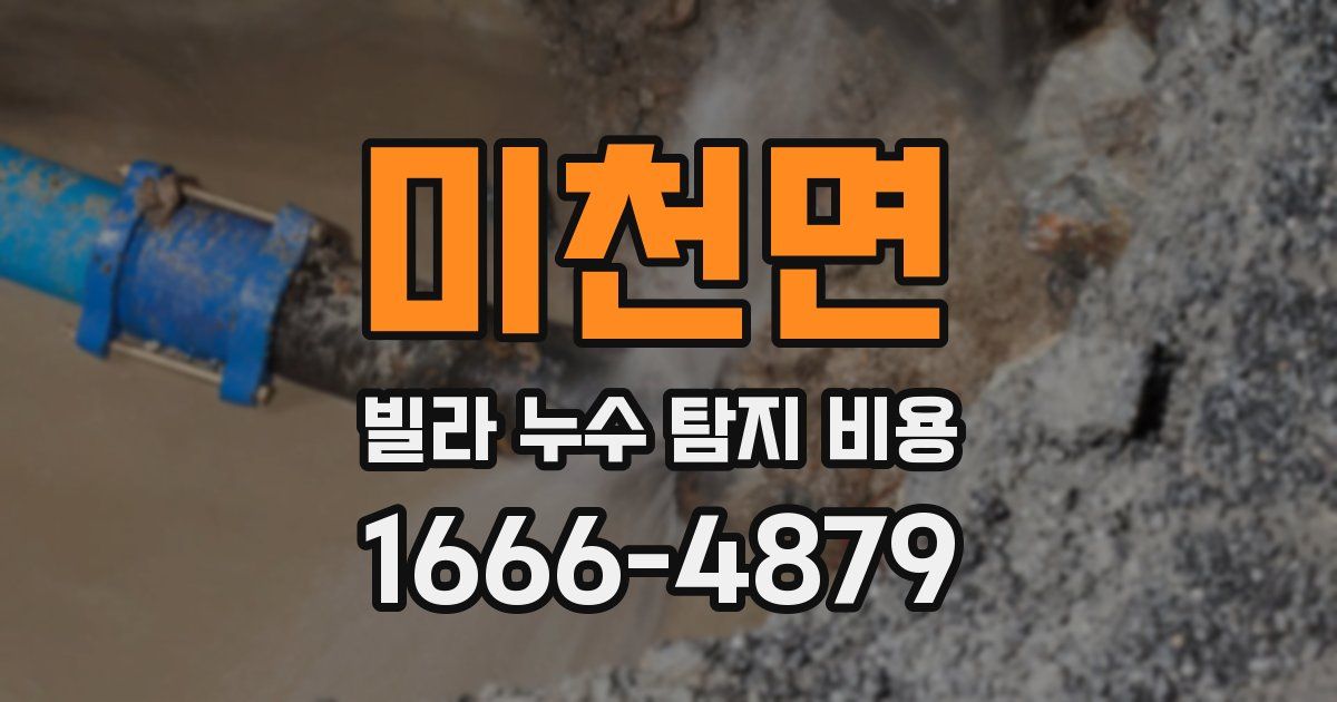 미천면 빌라 누수 탐지 비용