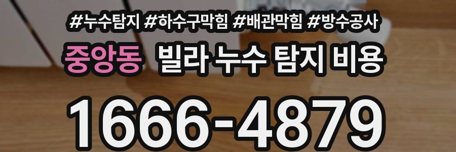 중앙동 빌라 누수 탐지 비용