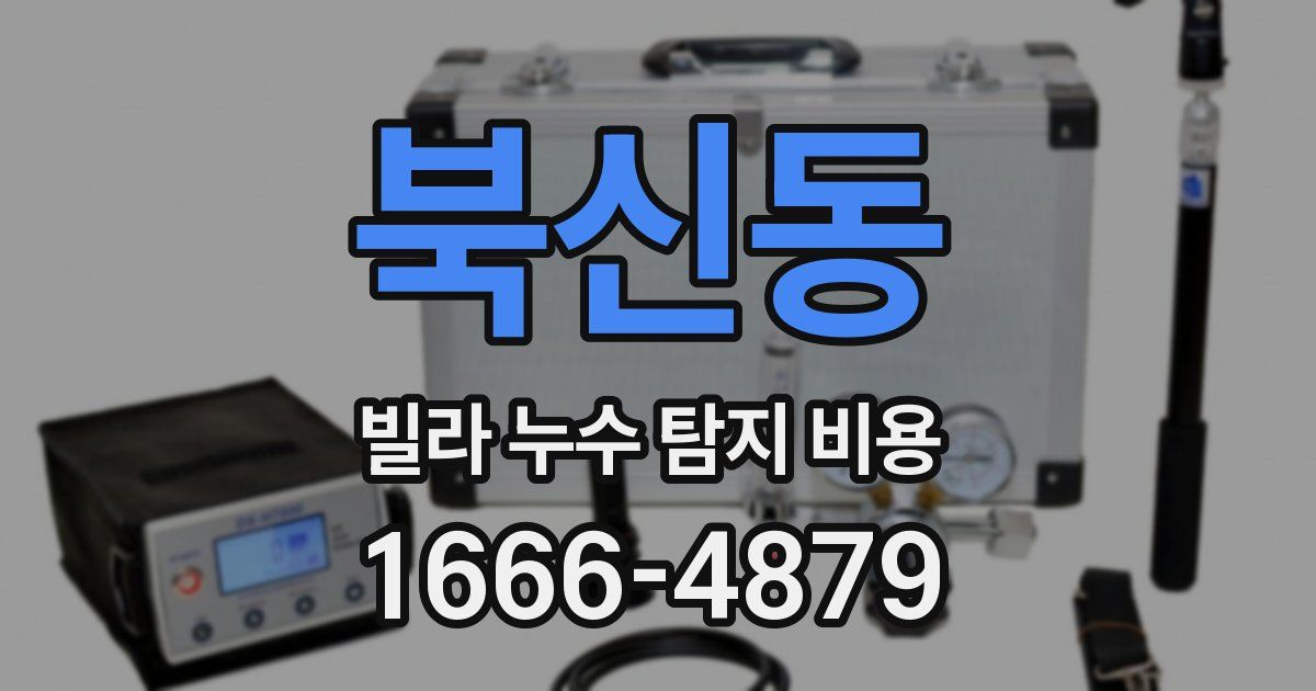 북신동 빌라 누수 탐지 비용