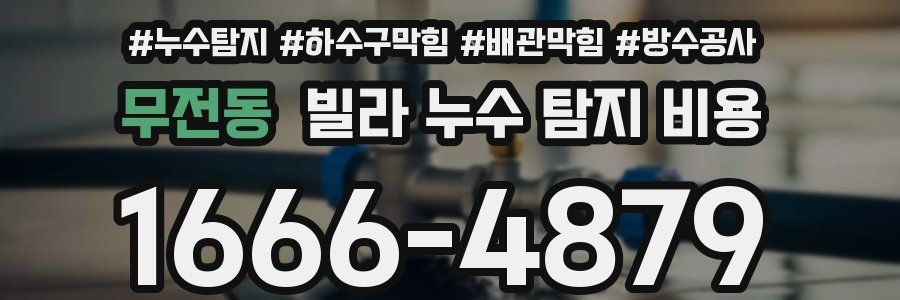 무전동 빌라 누수 탐지 비용