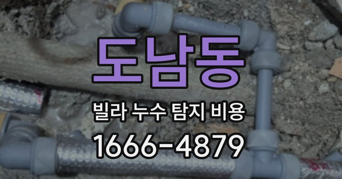 도남동 빌라 누수 탐지 비용