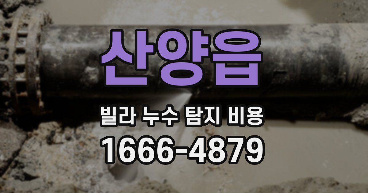 산양읍 빌라 누수 탐지 비용